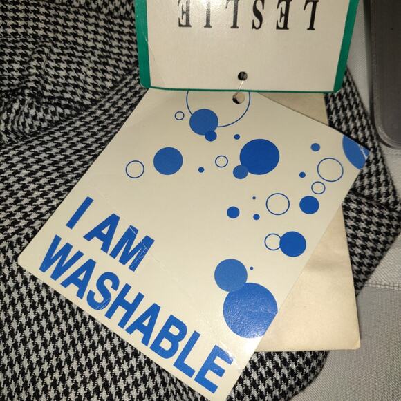 Leslie Fay Houndstooth Pencil Skirt 10 Black White Career Rainbow Brights NWT - Picture 5 of 16